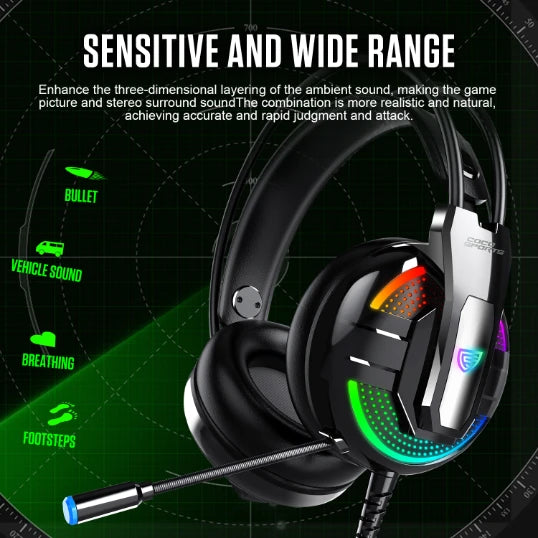 GH1 Enigma RGB Gaming Headset with customizable lighting and design