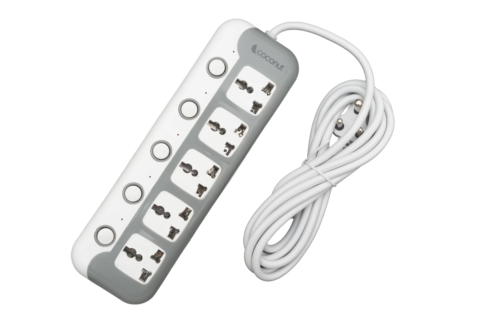 White multi 2 extension socket with dual power outlets and a sleek design