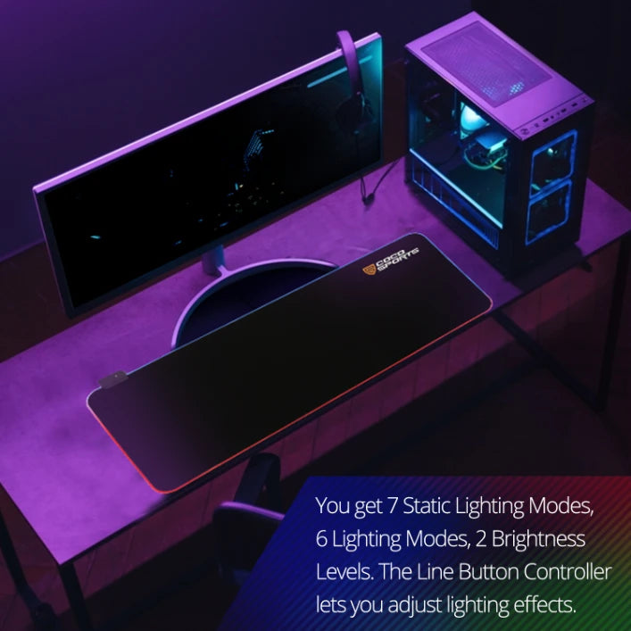 MP01 RGB Gaming Mouse Pad, Extended Size 80x30 cm with RGB Lighting