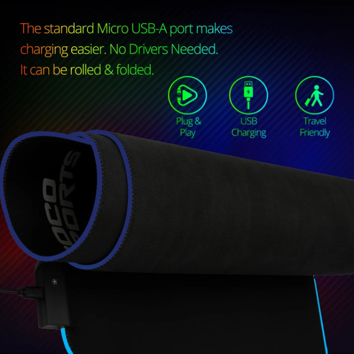 MP01 RGB Gaming Mouse Pad, Extended Size 80x30 cm with RGB Lighting