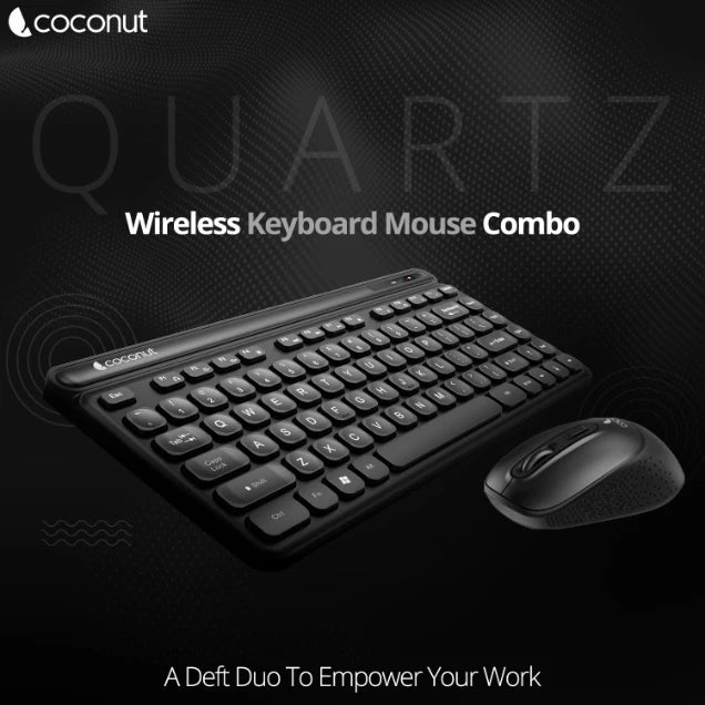 Quartz Wireless Keyboard and Mouse Combo with sleek design