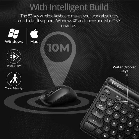 Quartz Wireless Keyboard and Mouse Combo with sleek design