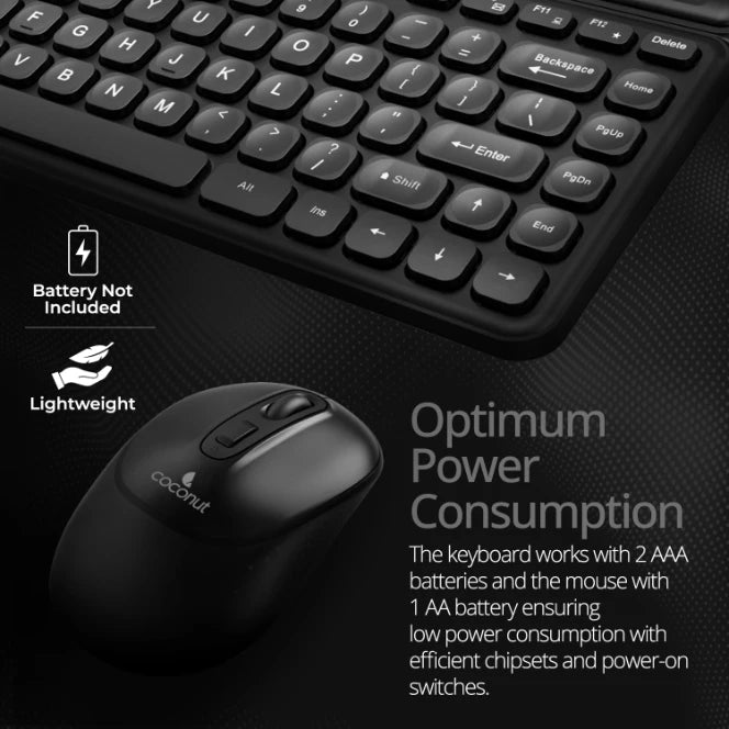 Quartz Wireless Keyboard and Mouse Combo with sleek design