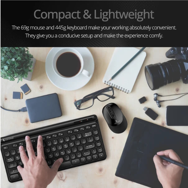 Quartz Wireless Keyboard and Mouse Combo with sleek design