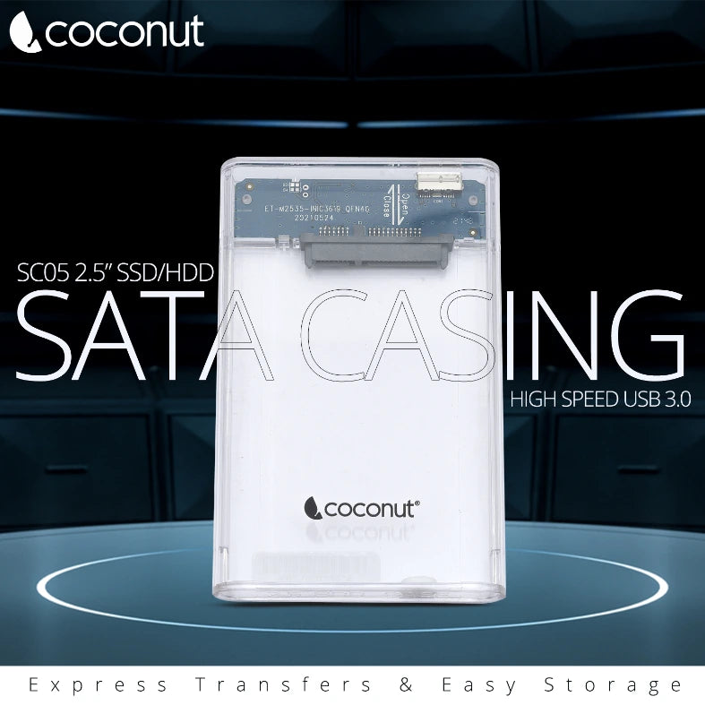 SC05 2.5-inch SSD/HDD transparent USB 3.0 SATA casing, sleek design