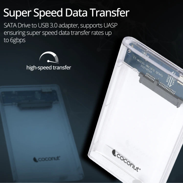 SC05 2.5-inch SSD/HDD transparent USB 3.0 SATA casing, sleek design