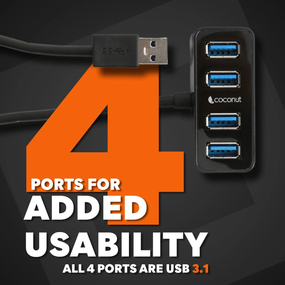 UH11 Earth 4-Port USB 3.0 Hub for fast data transfer and charging