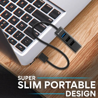 UH12 Mars 4-Port USB Hub, compact and sleek design, black