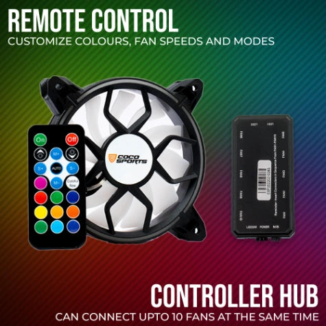 F2 Addressable RGB 120mm Fan 3-Pack with Remote Control