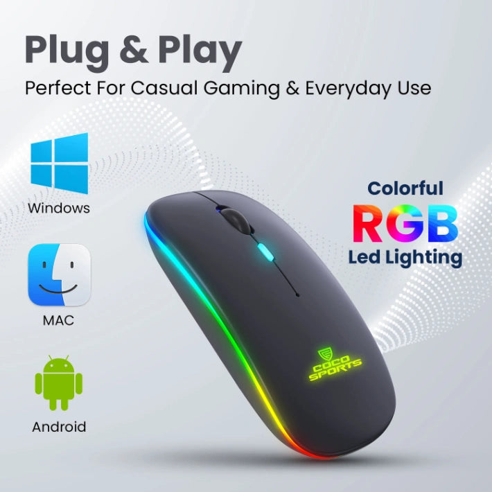 WM20 Lucid Wireless + Bluetooth Mouse, Rechargeable with Dual Connectivity