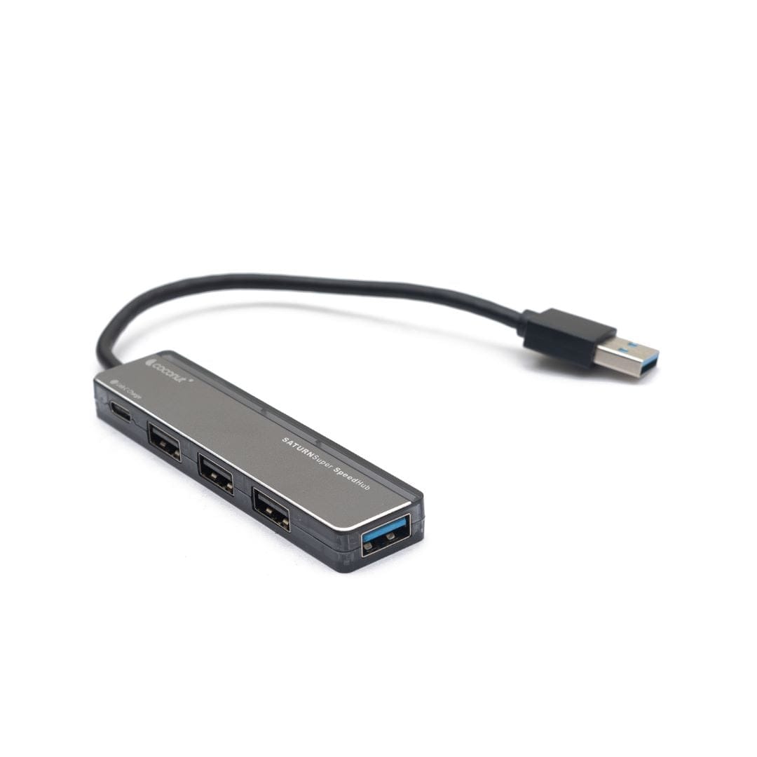 UH15 Saturn 4-Port USB Hub with Type-C Charger for versatile charging