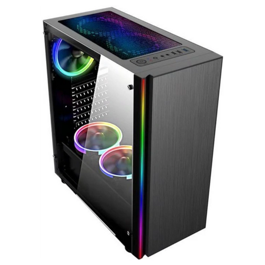X5 Mid-Tower ATX Gaming Cabinet With F2 aRGB Fan Kit [3 x 120mm with Remote]