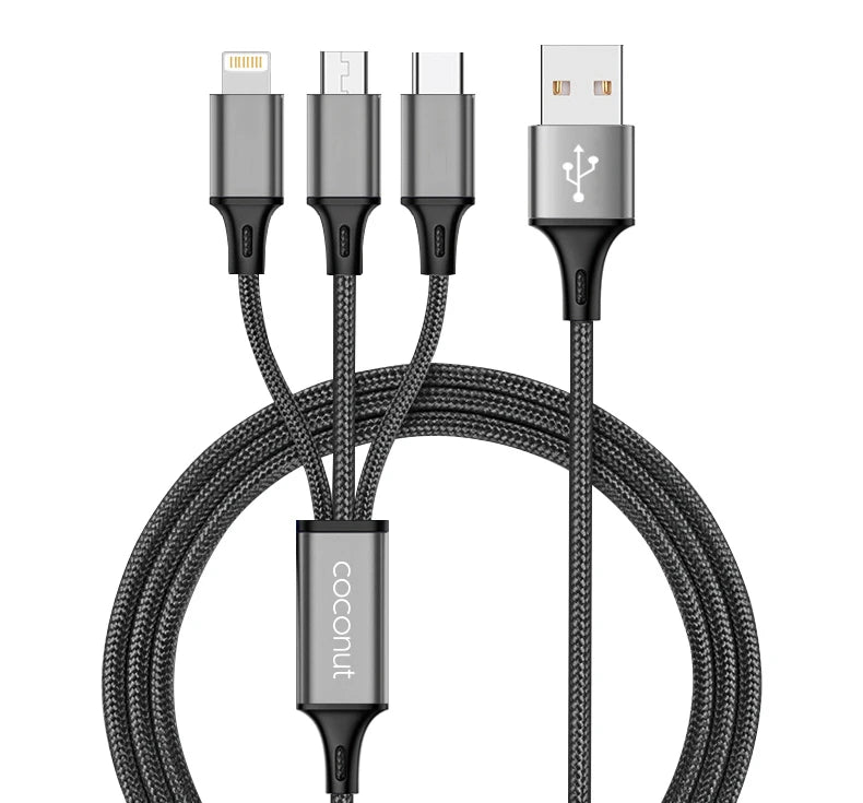 C16 3-in-1 Cable 3A, 1M length for multiple devices
