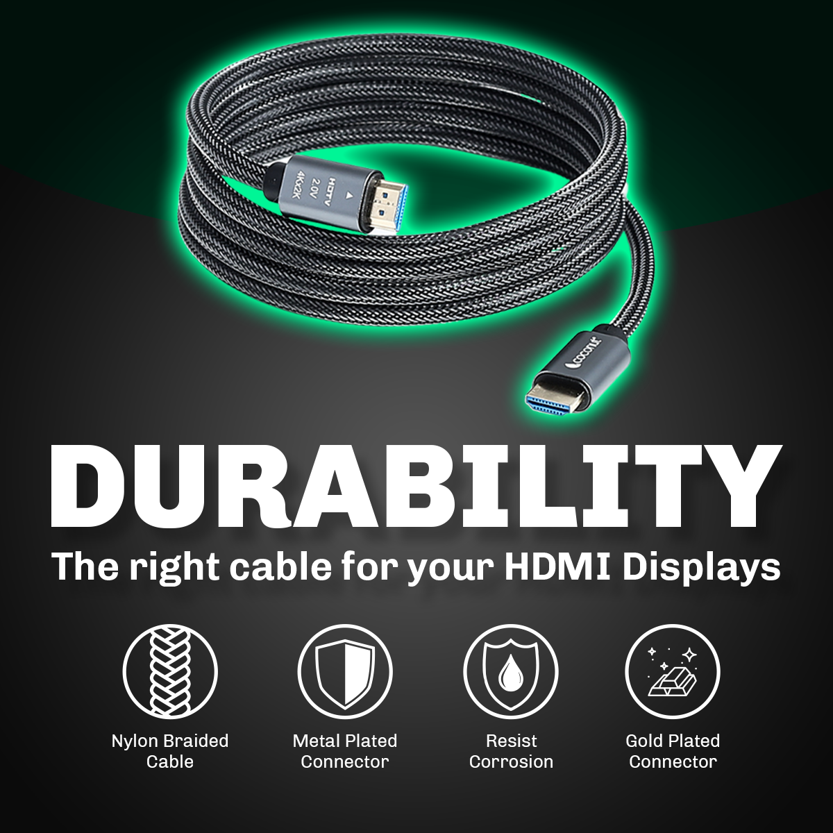 High-quality True 4K HDMI cable for superior video and audio