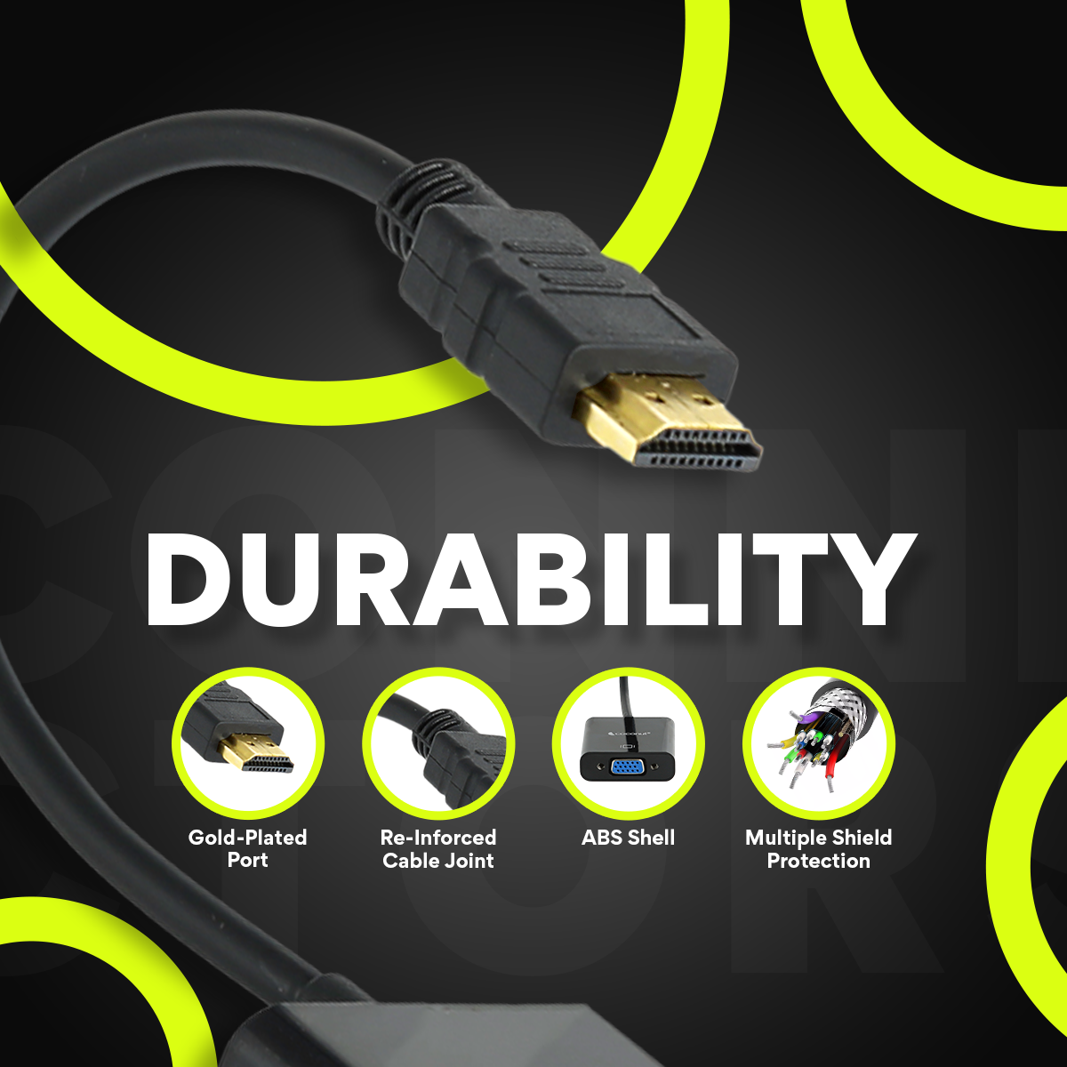 HDMI to VGA adapter for connecting HDMI devices to VGA displays