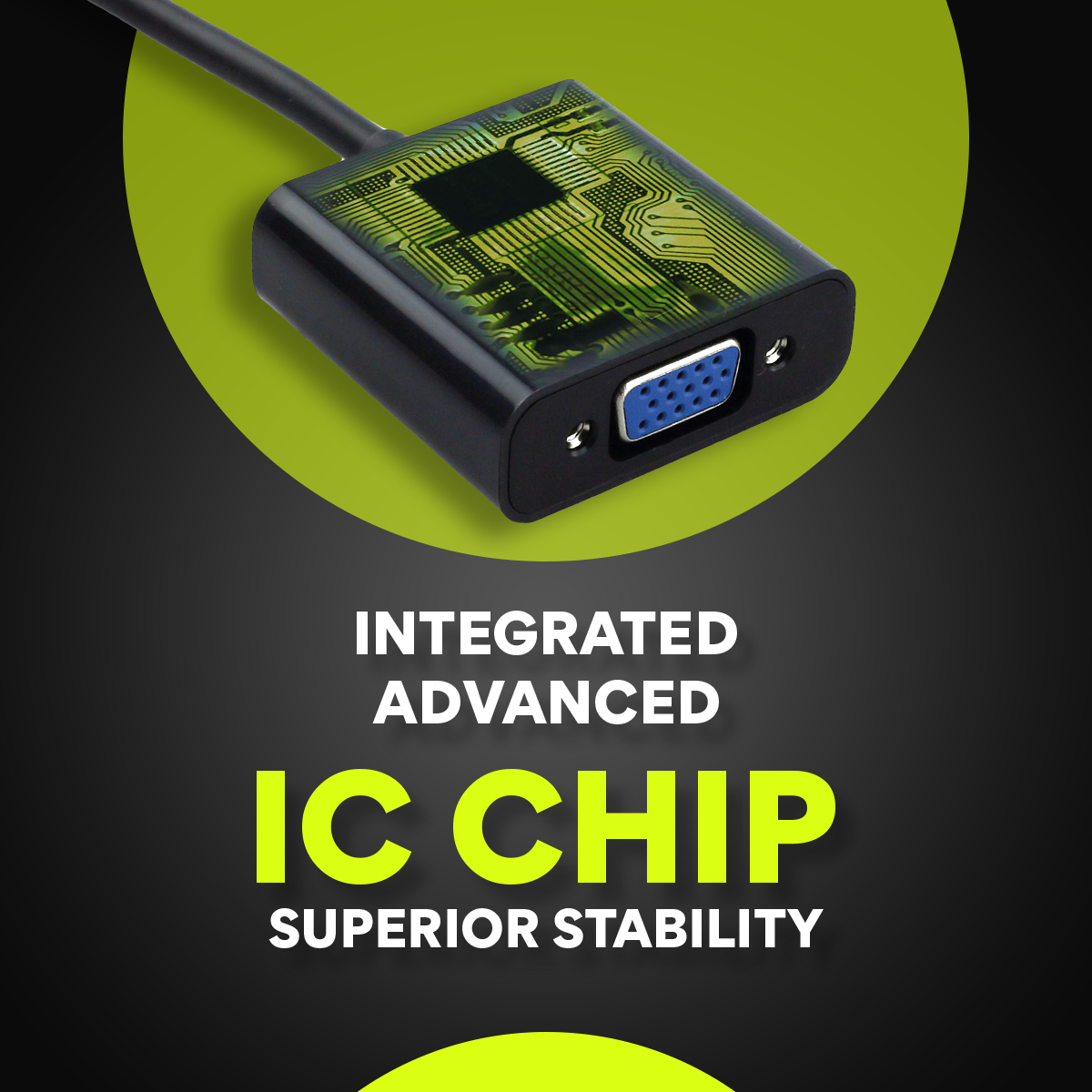 HDMI to VGA adapter for connecting HDMI devices to VGA displays