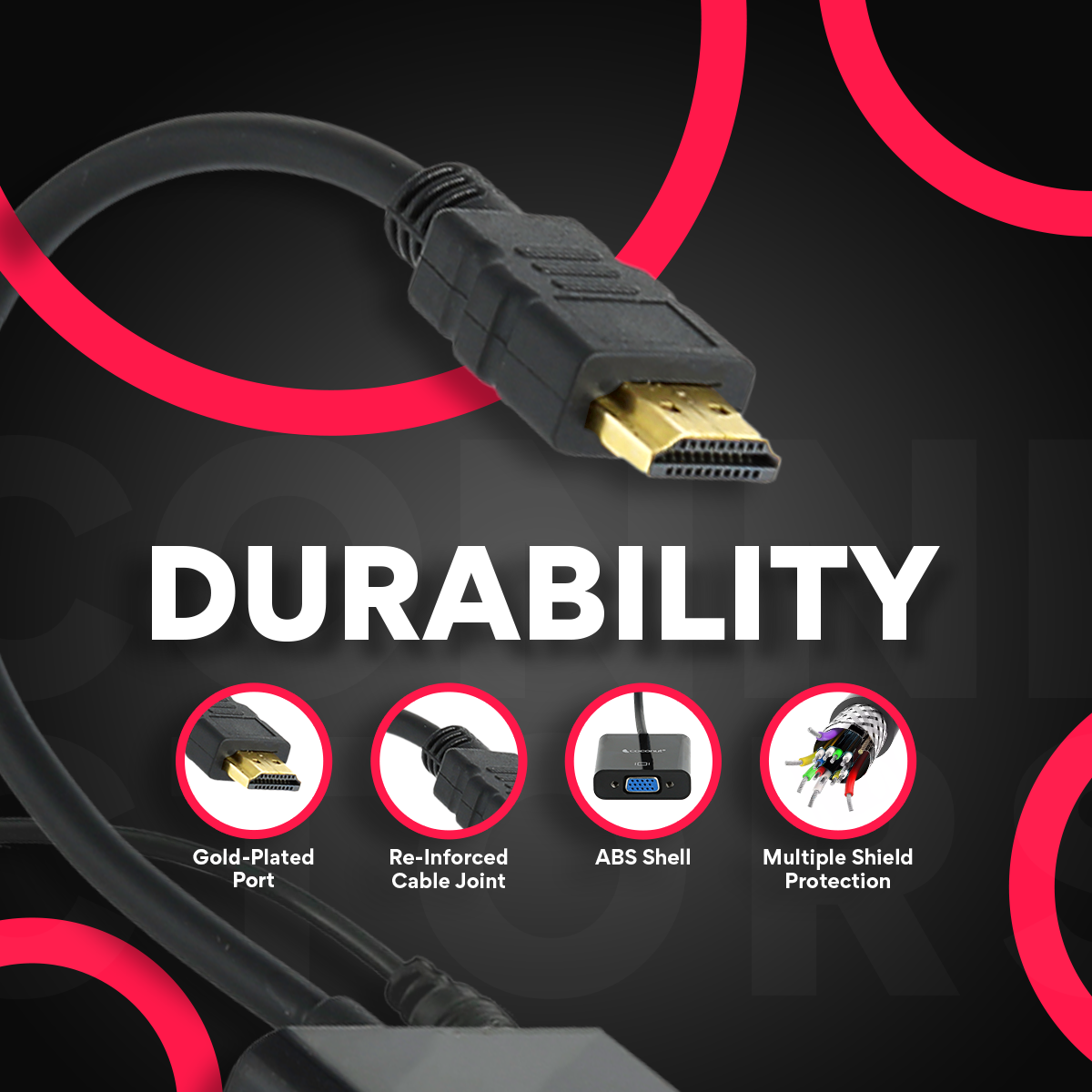 HDMI to VGA adapter with audio support for connecting devices