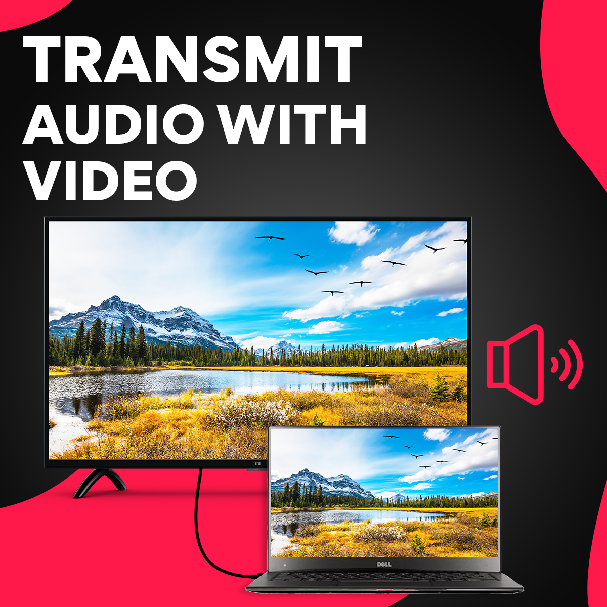 HDMI to VGA adapter with audio support for connecting devices