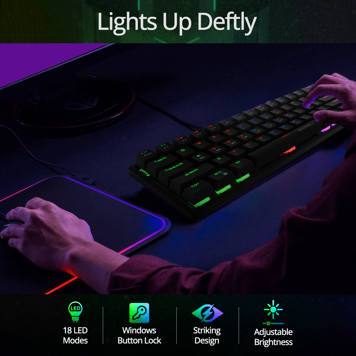 K21 Virgo Mini Mechanical Gaming Keyboard with True Red Outemu Switches