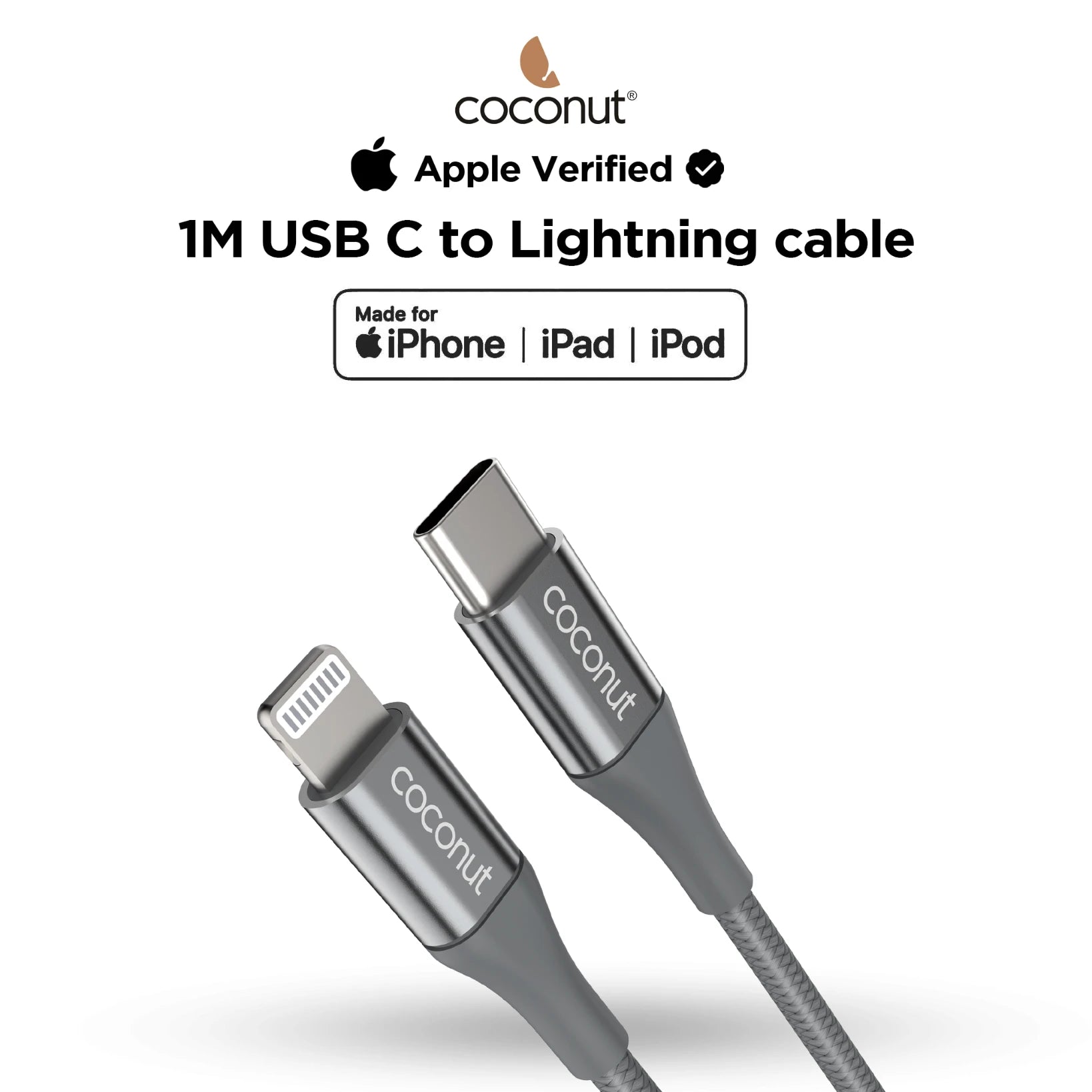 MC02 MFi Certified USB-C to Lightning Cable for fast charging