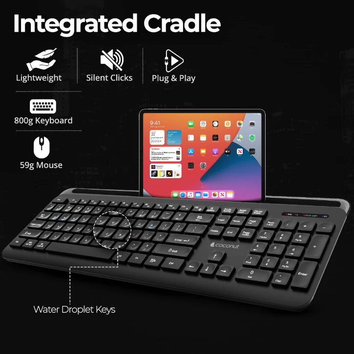 Compact Sapphire wireless keyboard and mouse combo with modern design