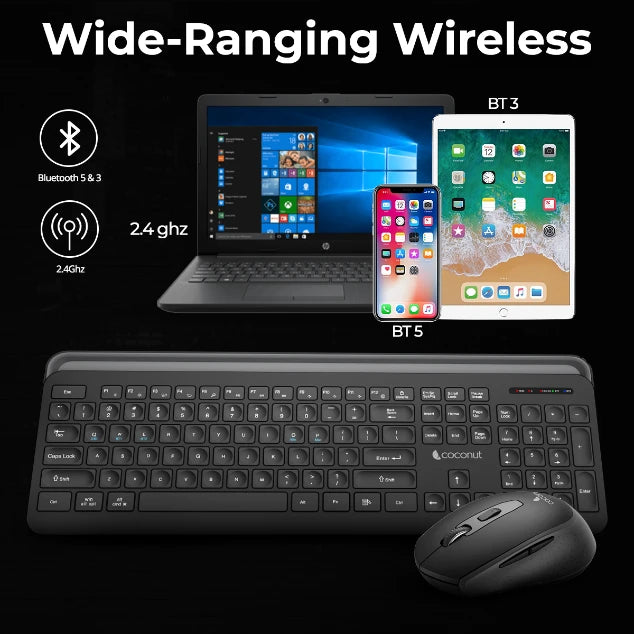 Compact Sapphire wireless keyboard and mouse combo with modern design