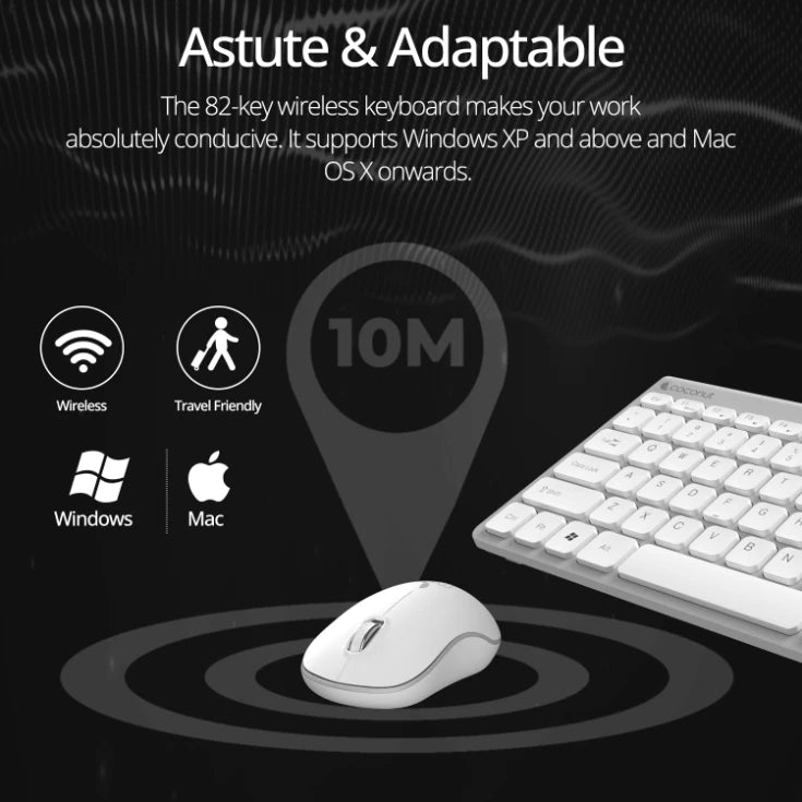 Topaz Compact Wireless Keyboard and Mouse Combo with sleek design