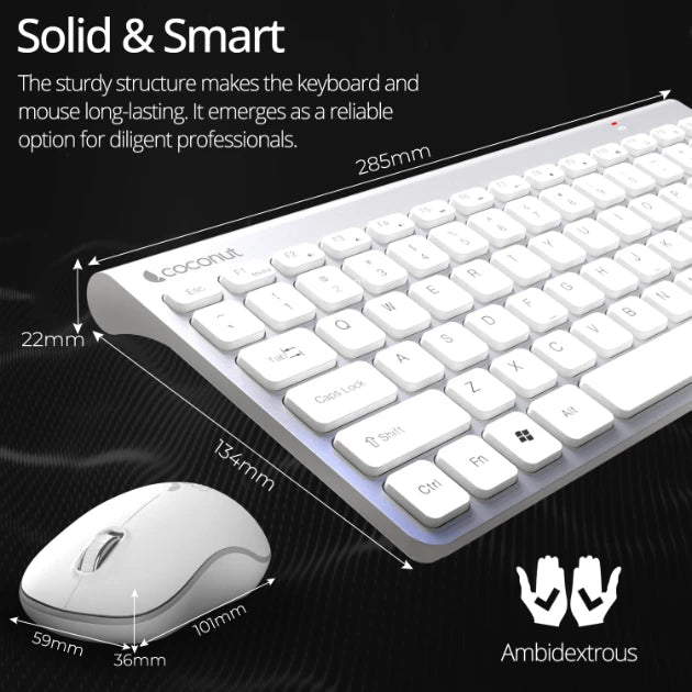 Topaz Compact Wireless Keyboard and Mouse Combo with sleek design